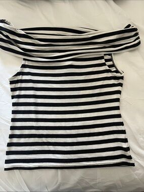 BDG Striped Off-Shoulder Women’s Top - Black & White